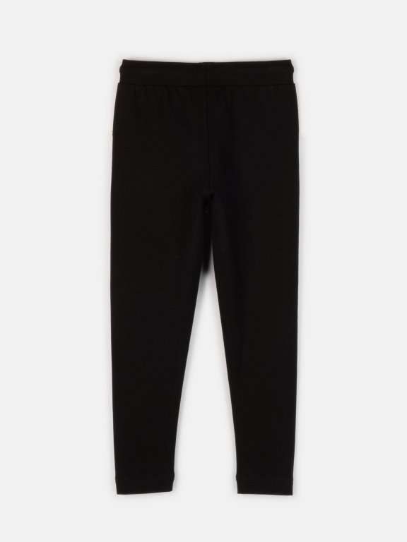 Basic cotton leggings with waistband string