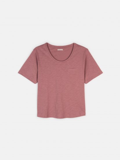 Plus size basic short sleeve cotton slub jersey t-shirt
