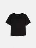 Plus size basic short sleeve cotton slub jersey t-shirt