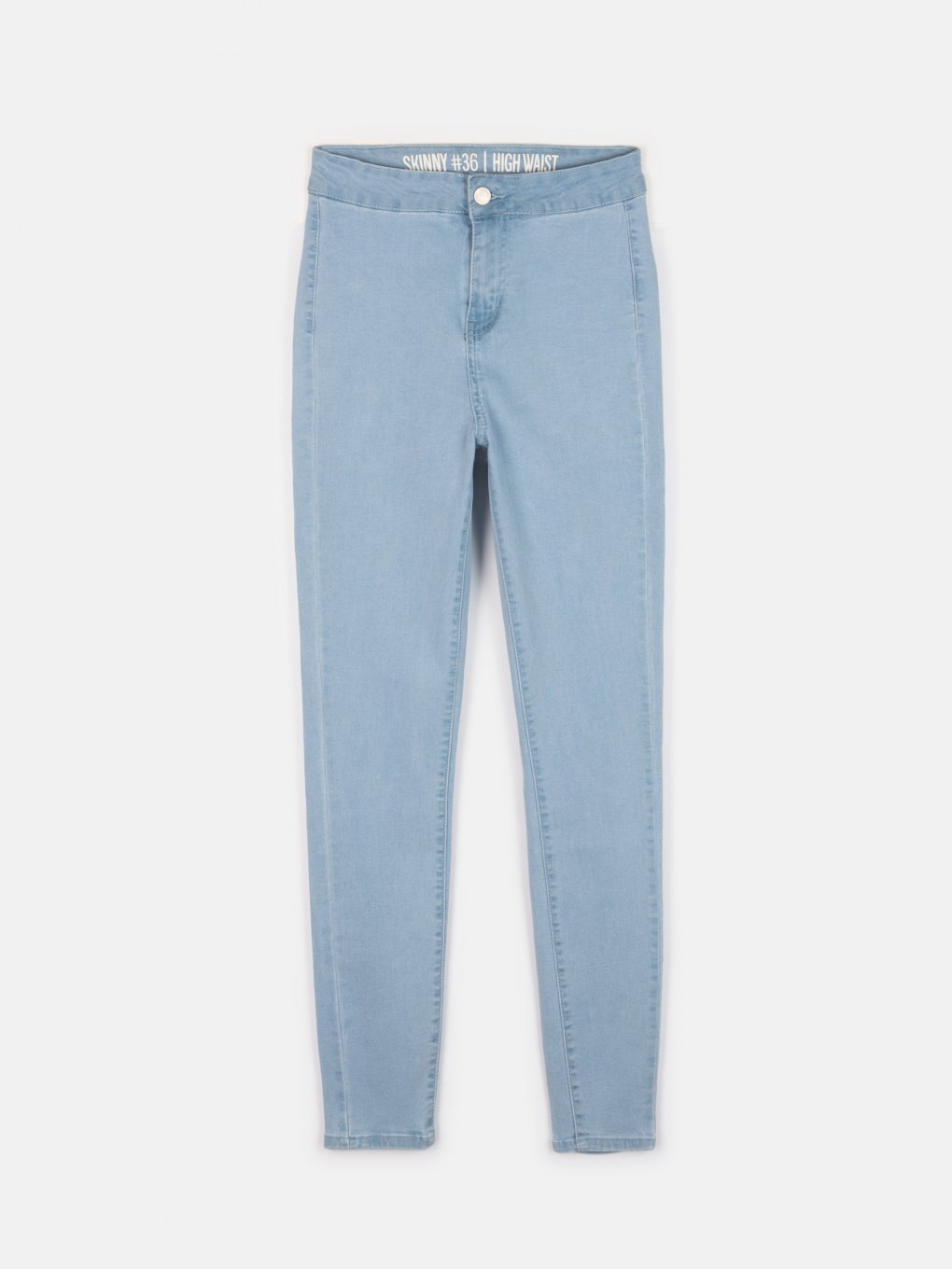 Základné basic džínsy skinny s vysokým pásom dámske