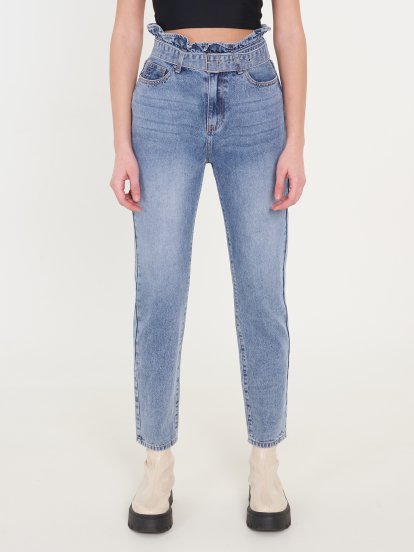 Cotton paperbag jeans