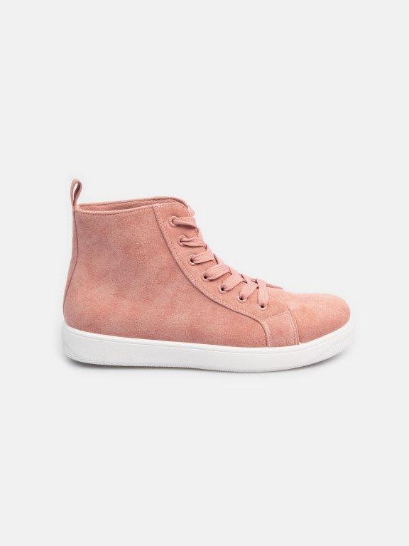 High top faux suede sneakers