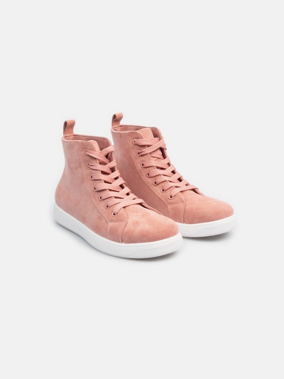 High top faux suede sneakers