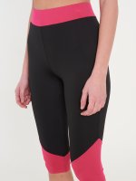 Háromnegyedes colour block sport leggings, női