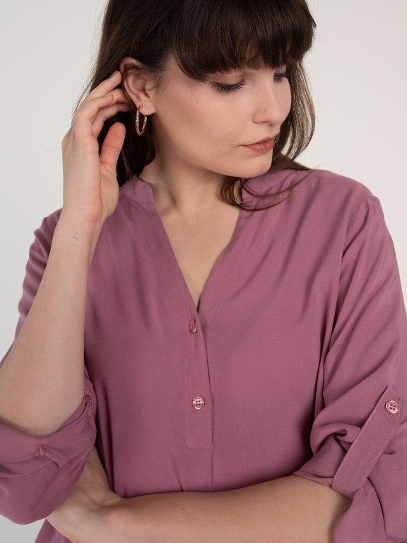 Longline basic viscose blouse