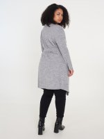 Długi sweter damski w paski plus size
