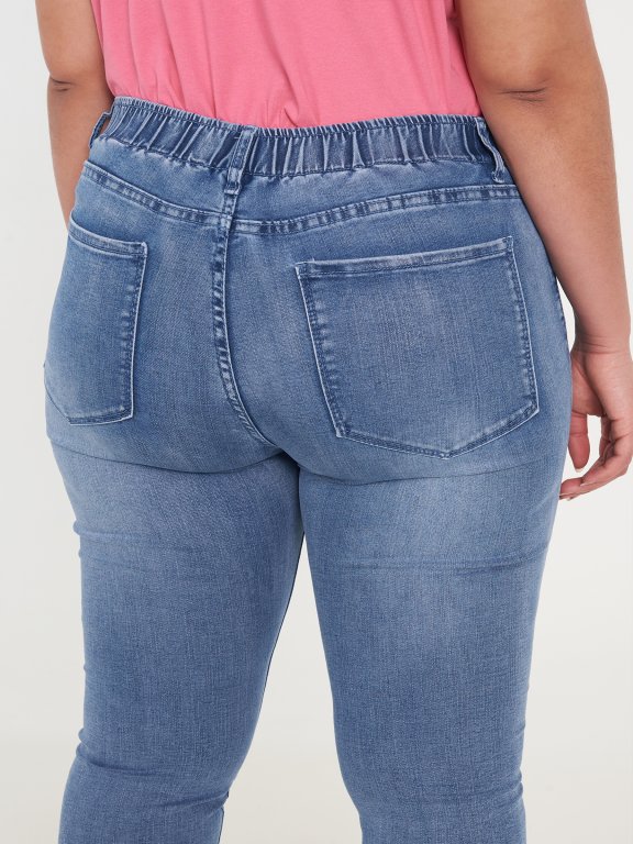 Damskie obcisłe jeansy plus size