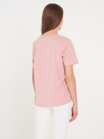 Stretch striped short sleeve t-shirt