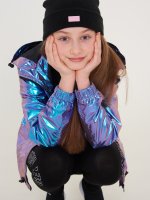 Water-resistant holographic light jacket with hood