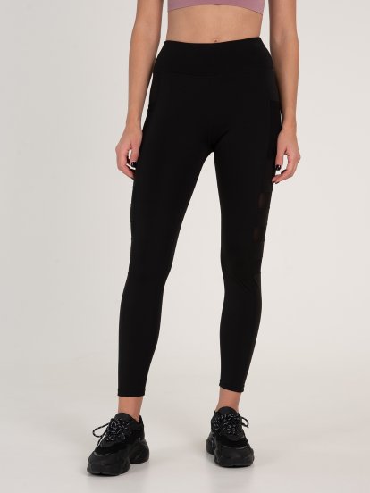 Combined mesh leggings with pockets
