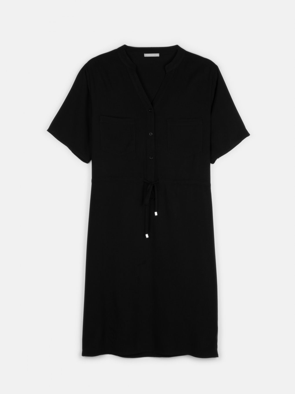 Košeľové viskózové šaty s krátkym rukávom dámske plus size