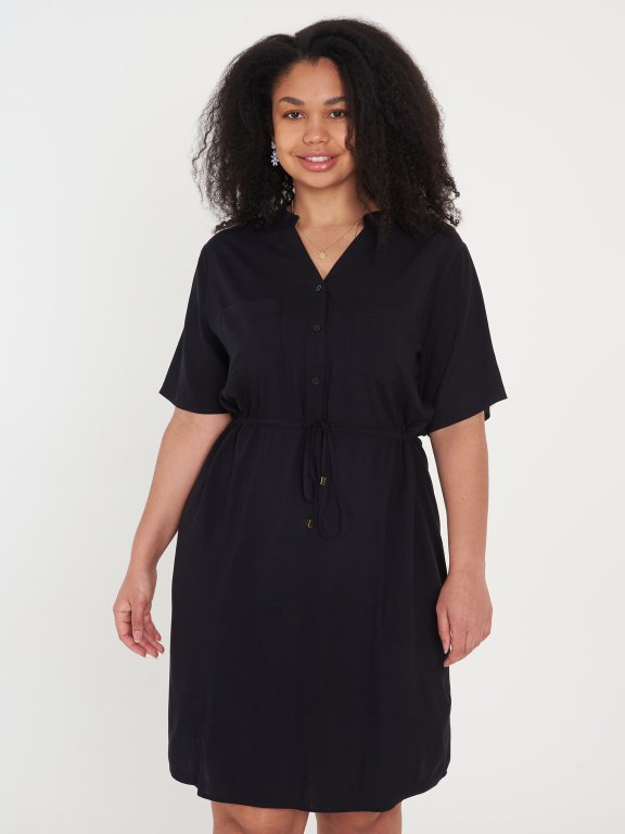 Sukienka koszulowa z krótkim rękawem  dla kobiet w dużych rozmiarach
