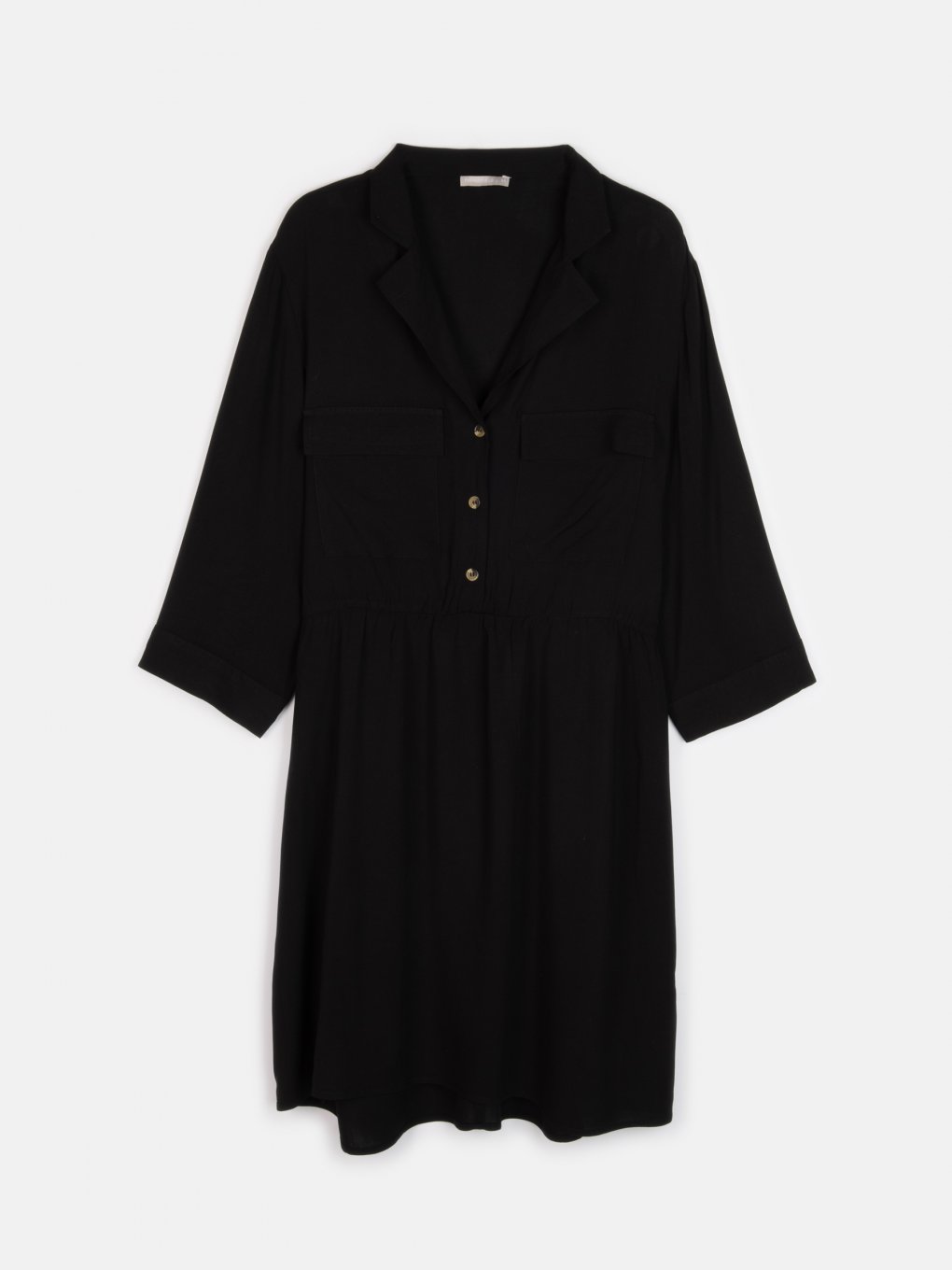 Plus size viscose shirt dress with chest pockets