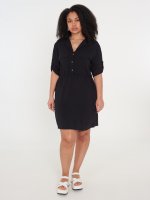 Plus size viscose shirt dress with chest pockets