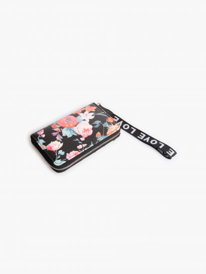 Floral wallet with strap