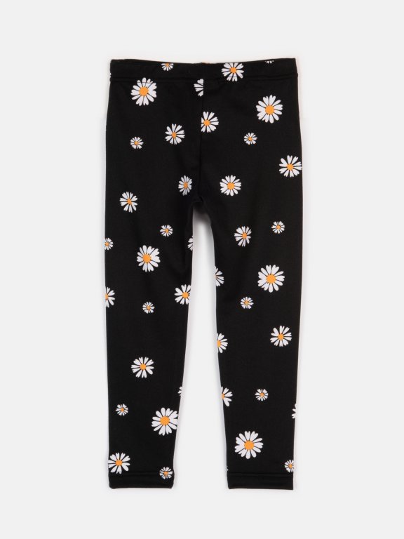 Leggings with daisy flower print