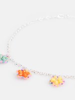 Beaded flower pendants necklace