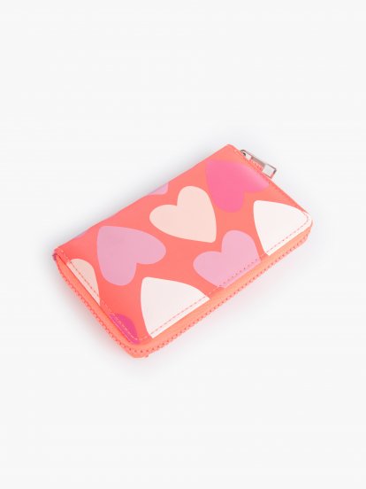Heart print wallet