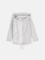 Polka dot print zip-up hoodie