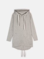 Soft longline marled zip-up hoodie