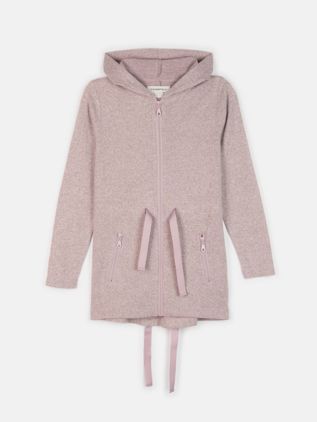 Soft longline marled zip-up hoodie