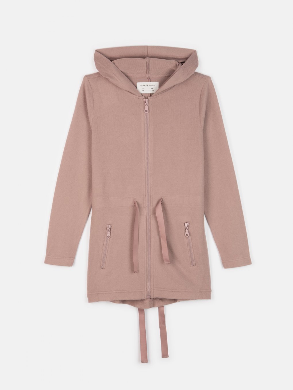 Soft longline zip-up hoodie