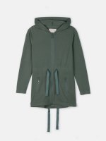 Soft longline zip-up hoodie