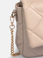 Quilted faux leather crossbody bag with chain