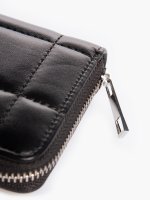 Faux leather quilted wallet