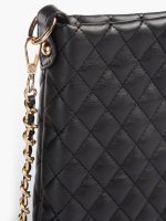 Quilted faux leather bag with chain