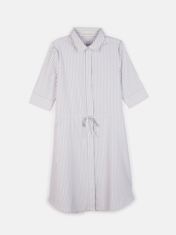 Stripped shirt dress in cotton blend