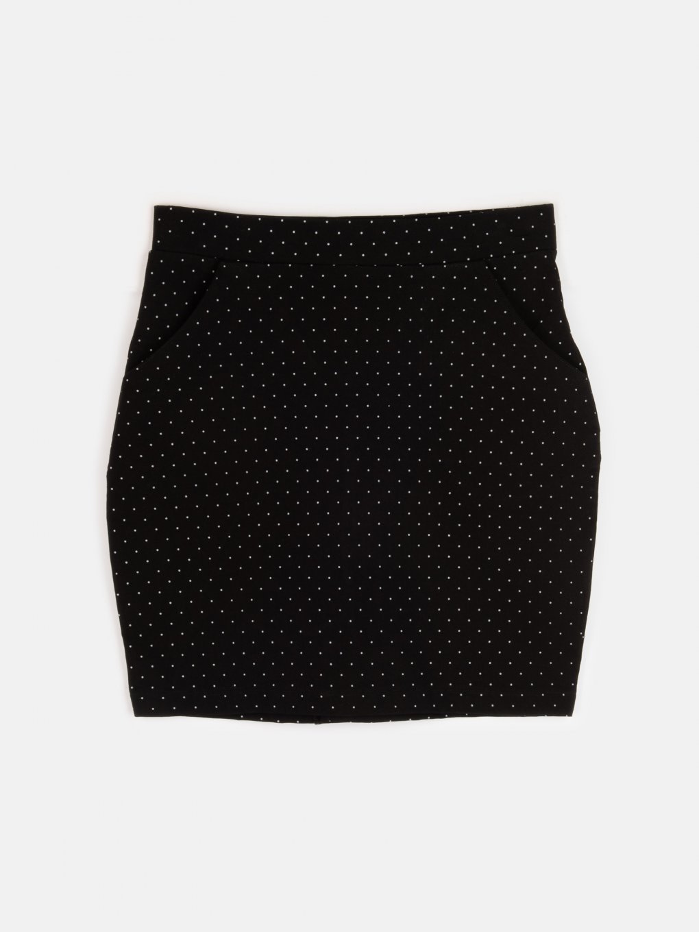 Polka dot print bodycon skirt with pockets