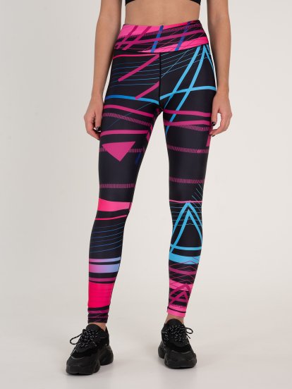 Sportos nyomtatott mintás leggings, női