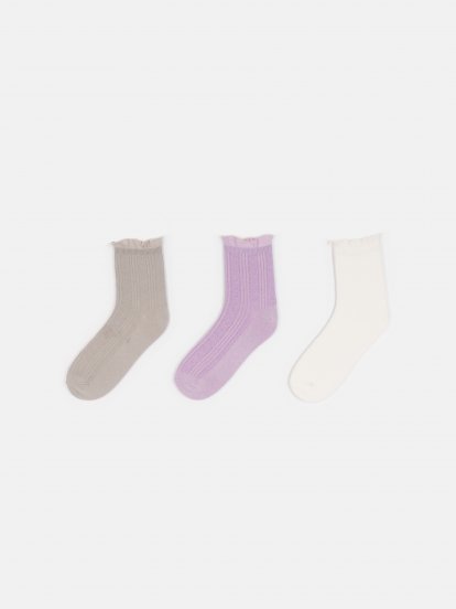 Tri páry dámskych bavlnených ponožiek