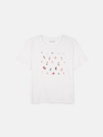 Cotton blend t-shirt with flower print