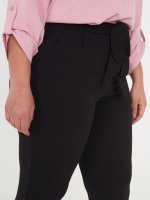 Plus size belted paperbag trousers