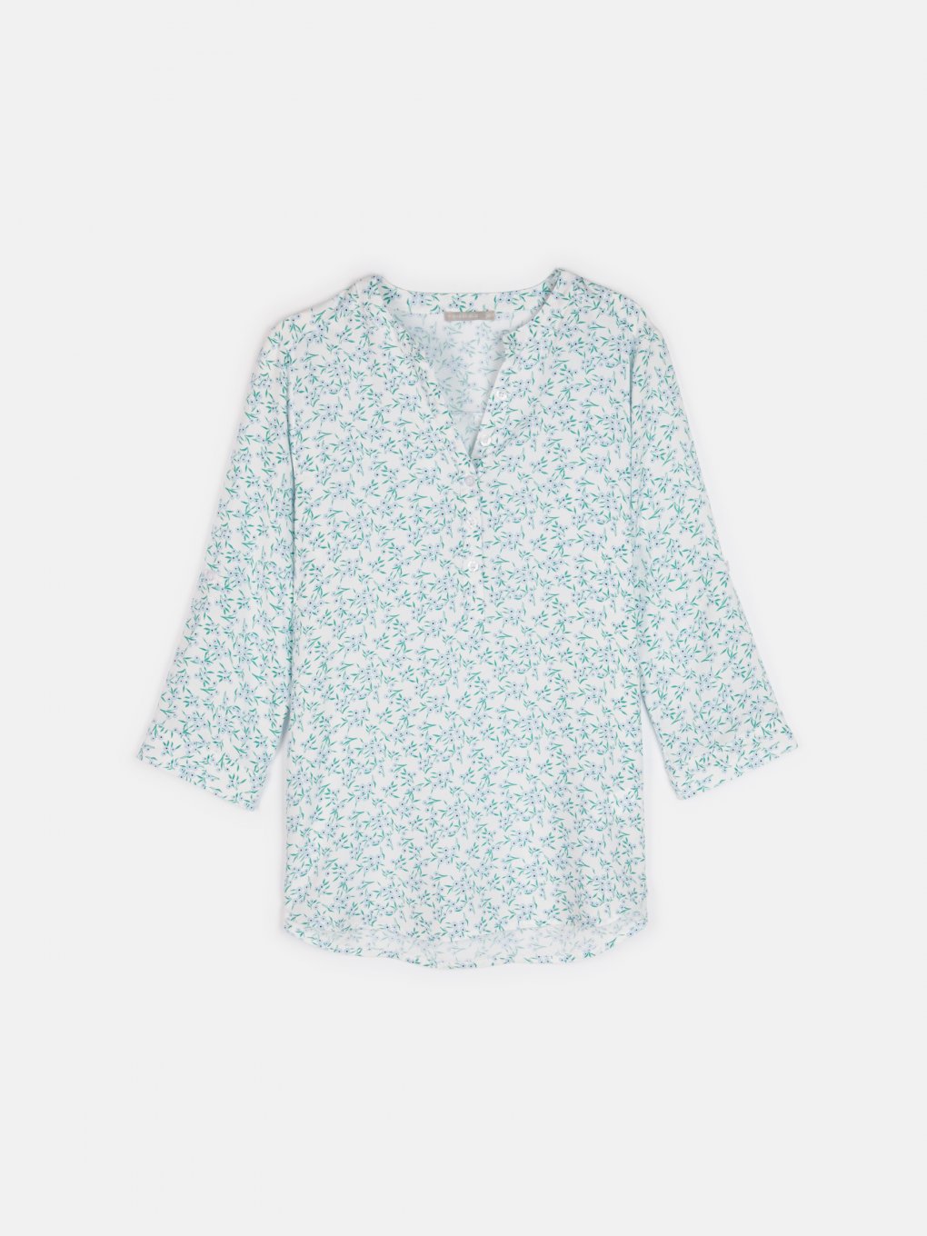 Floral print 3/4 sleeve viscose blouse
