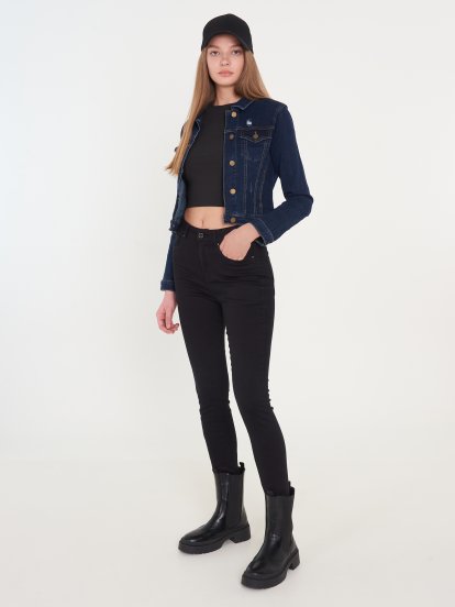 Základní basic elastická džínová bunda dámská