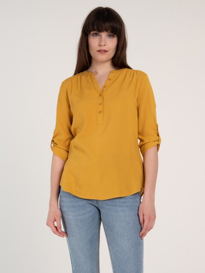 Basic viscose 3/4 sleeve blouse