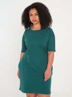 Základní basic bavlněné žerzejové šaty s kapsami dámské plus size