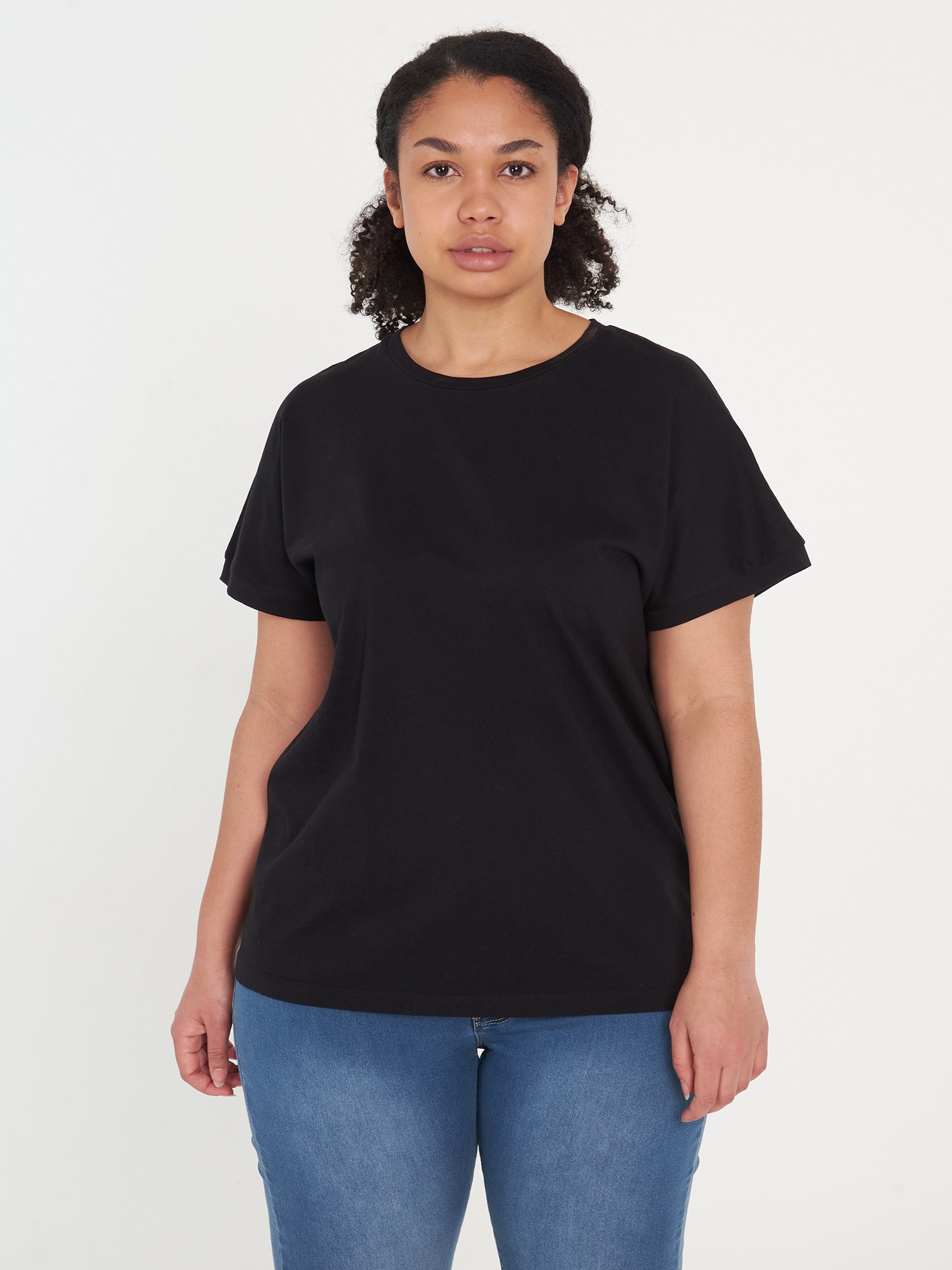 Plus size basic cotton short sleeve t-shirt | GATE