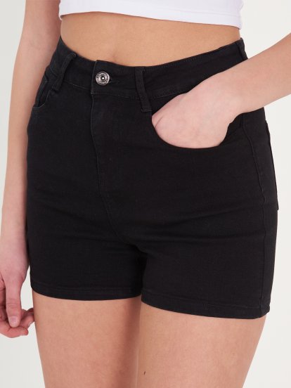 Basic high waist denim shorts
