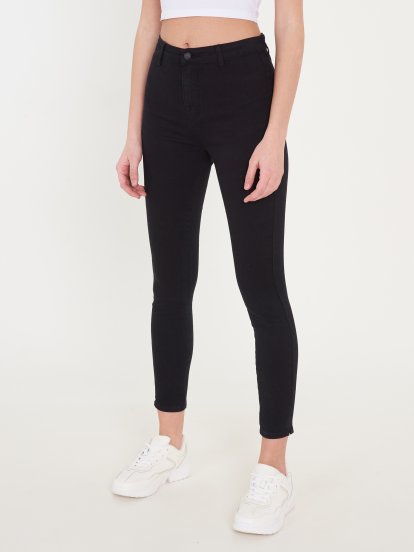 Základné basic džínsy skinny dámske s vreckami