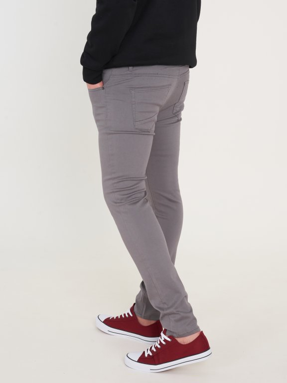 Basic stretch straight slim trousers