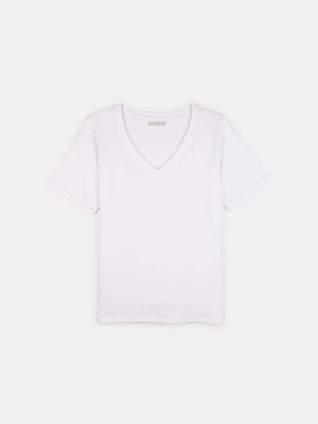 Plus size cotton blend basic loose v-neck t-shirt