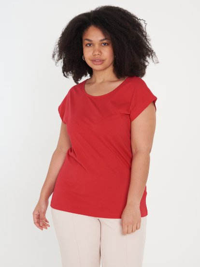 Základné bavlnené džersejové tričko dámske plus size