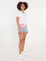 Cotton t-shirt with floral print
