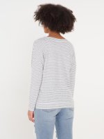 Striped cosy long sleeve v-neck top