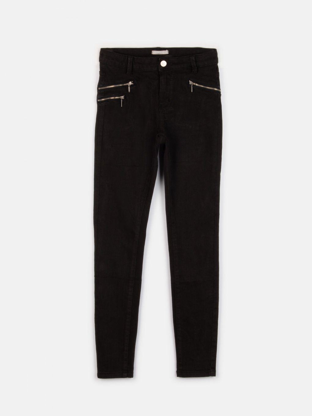 Skinny pants with decorative zippers
