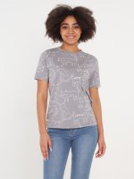 Printed cotton short sleeve t-shirt